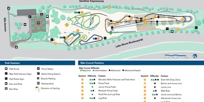 Bản đồ của Sunnyside xe Đạp Park Toronto