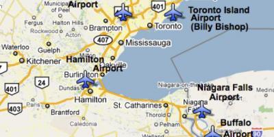 Bản đồ của Sân bay gần Toronto