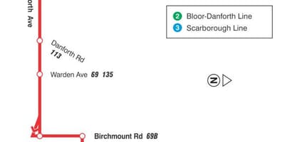 Bản đồ của TÔI 20 bên vách đá tuyến xe buýt Toronto