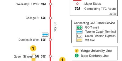 Bản đồ của TÔI 6 Bay tuyến xe buýt Toronto