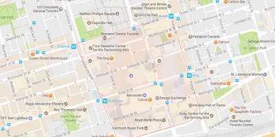 Bản đồ của Tài chính Quận phố Toronto