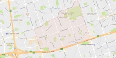 Bản đồ của Tâm O'Shanter – Sullivan khu phố Toronto