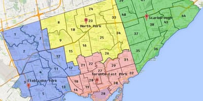 Bản đồ của thành Phố Toronto Ranh giới