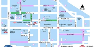 Bản đồ của Thường Yorkville bãi đậu xe