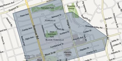 Bản đồ của Thường Yorkville