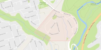 Bản đồ của thống Đốc Cầu khu phố Toronto