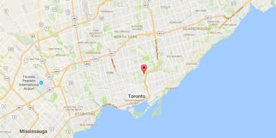 Bản đồ của thống Đốc Cầu quận Toronto