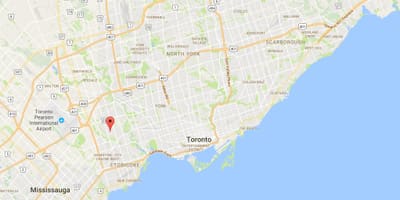 Bản đồ của Thorncrest Làng quận Toronto