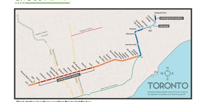 Bản đồ của Toronto đường tàu điện ngầm 5 Đây