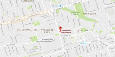 Bản đồ của Toronto Grace trung Tâm y Tế