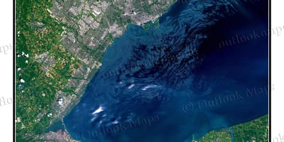 Bản đồ của Toronto hồ Ontario vệ tinh
