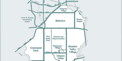 Bản đồ của Toronto khu phố Toronto