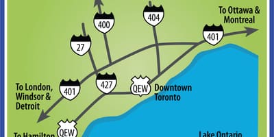 Bản đồ của Toronto lái xe