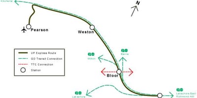 Bản đồ của Toronto lên tuyến đường cao tốc