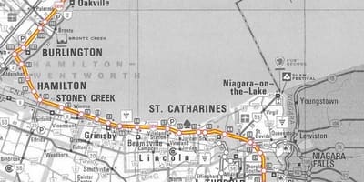 Bản đồ của Toronto QEW nữ Hoàng Elizabeth Cách