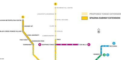 Bản đồ của Toronto tàu điện ngầm rộng