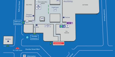 Bản đồ của Toronto Tây bệnh Viện