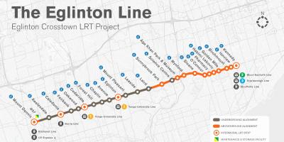 Bản đồ của Toronto tàu điện ngầm Đây dòng dự án