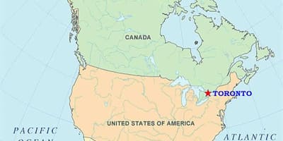 Bản đồ của Toronto vào hoa kỳ