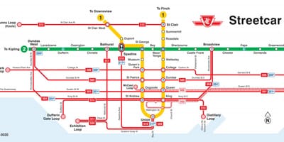 Bản đồ của Toronto xe điện