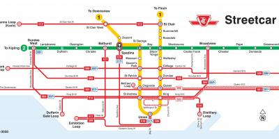 Bản đồ của Toronto xe điện
