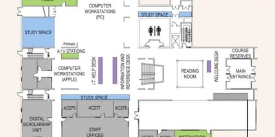 Bản đồ của đại học Toronto Scarborough thư viện trường sàn chính