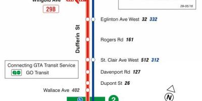 Bản đồ của TÔI 29 Liberty tuyến xe buýt Toronto