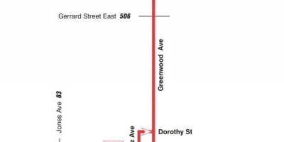 Bản đồ của TÔI 31 Greenwood tuyến xe buýt Toronto
