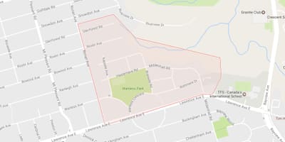 Bản đồ của Wanless Park khu phố Toronto