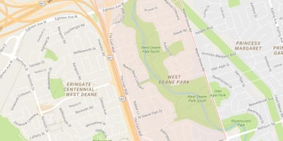 Bản đồ của West Deane Park khu phố Toronto
