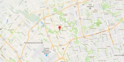 Bản đồ của West Quán-Clairville khu phố Toronto