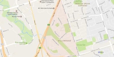 Bản đồ của Willowridge khu phố Toronto