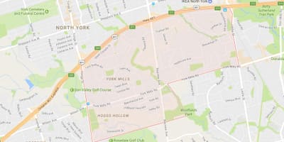 Bản đồ của York Mills khu phố Toronto