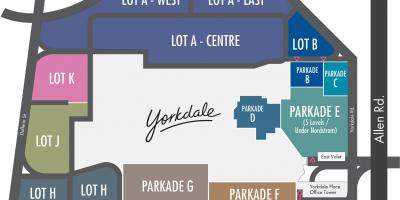 Bản đồ của Yorkdale trung Tâm mua Sắm bãi đậu xe