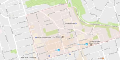 Bản đồ của Yorkville khu phố Toronto