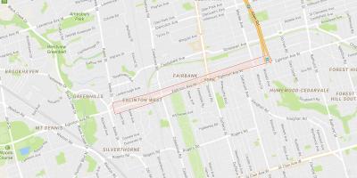 Bản đồ của Đây Tây khu phố Toronto