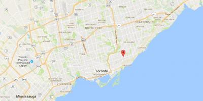 Bản đồ của Đông Danforth quận Toronto